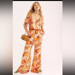 Free People Carmen Off-Shoulder, Wide-leg Jumpsuit, Sz XS